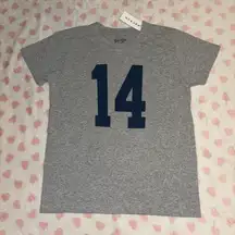 Brandy Melville John Galt 14 tshirt grey and navy blue NWT