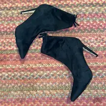 SAKS FIFTH AVENUE BLACK SOCK BOOT STILETTO HEELS BOOTIE
