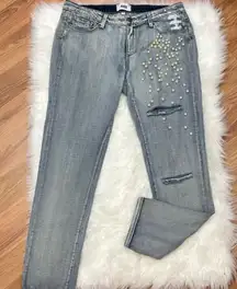 Paige Jimmy Jimmy Skinny Jean Pearl Embellished 29