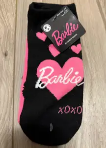 Women’s Barbie Pink and Black Heart No Show Socks