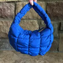 Royal Blue Mini Puffer Quilted Tote Bag