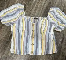 Abercrombie & Fitch striped linen Blouse