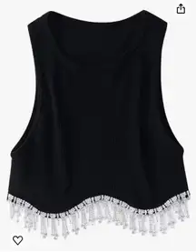 Rhinestone Fringe Top