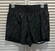 Shorts Women Avia Running Active Gym Sport Pull On Size‎ Sm Gray Zebra Lined