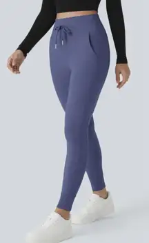 NWT Halara Softlyzero High Waist Side Pocket Joggers M Dusky Blue Stretch Sporty