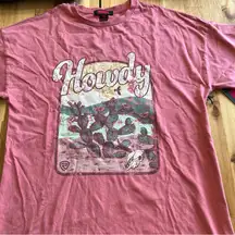 NWT Rock & Roll Graphic T-Shirt Dress Pink “Howdy” Western Style Size Medium