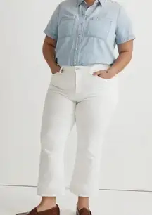 Madewell Mid-rise Kick‎ Out Crop Jeans White 33