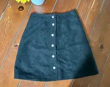 Black High Waisted A-line Mini Skirt