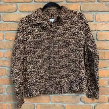 Christopher & Banks‎ Women's Animal Print Button Front Cotton Jacket Brown - M