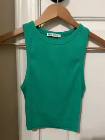 Zara green crop top