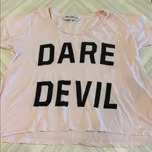 Wildfox Women’s Wide Boxy Light Pink Dare Devil Tee Size XS