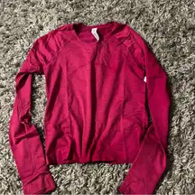 swiftly cropped long sleeve size 6 ripened raspberry