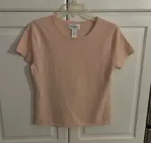 Chadwicks 100% Cashmere Pink Short Sleeve Sweater Top Womens Medium