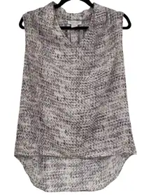 Rachel Zoe Purple Abstract Print Sleeveless Blouse Womens M Flowy Classic Top