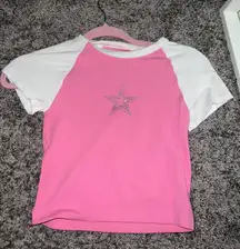 Pink Star Babydoll Tee