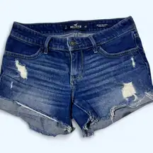 Hollister Women’s Denim Low Rise Midi Shorts Vintage Stretch size 1 Mini Short