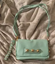 Mint Green Studded Crossbody Bag