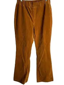 Micro Corduroy Boot Cut Flare Jeggings XL Brown Elastic Waist Pullon Pockets