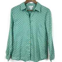 Soft Surroundings‎ Womens Small Linen Top Polka Dot Beachy Summer Coastal Preppy