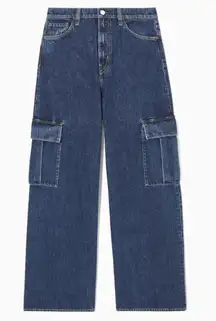 COS Cargo Jeans Wide Leg Mid Rise Full Length Size 25