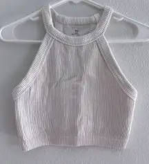 Aerie‎ Top Womens Medium White Bra Ribbed Yoga Workout Active Gym Sporty Beachy