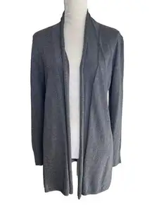 Magaschoni Women’s Open Front Gray Cardigan Sweater Size S Casual Minimalist