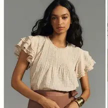 By Anthropologie | Pintuck Lace Blouse M