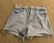 light wash jean shorts