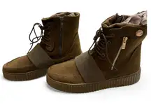 Rouge Helium Women’s Army Green Platform Zippered Lace Up Boots Size 10 (EU 40)