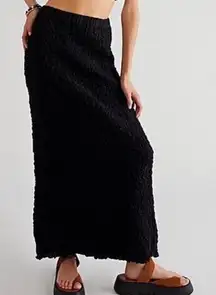 Free People Endless Summer Double the Fun Black Maxi Long Skirt Size S