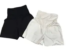 GAP MATERNITY 2 pairs Over belly Tailored Shorts Size 6 Black/white