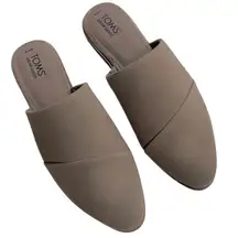 Like New Toms Leather Jade Mule Flats Taupe Size 10