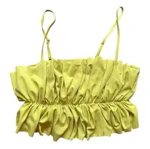 Kortni Jeane Oversized Ruffle Glow Green Swim Top Women’s Size 2XL NWOT