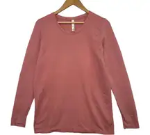 Athleta Top Womens XL Pink Seamless Thumbhole Pullover Athletic Stretch Workout