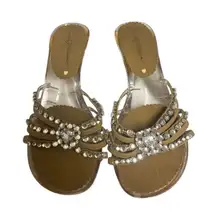 Beverly Feldman shoes clear with rhinestones sz 6-61/2