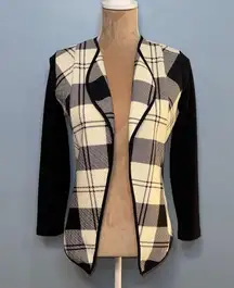 Olive Tree Chic Black and White Plaid Women's Blazer Size Small