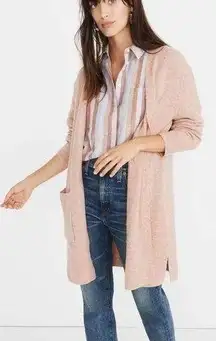 Madewell Kent Knit Cardigan in Coziest Yarn Heather Carnation Size XS