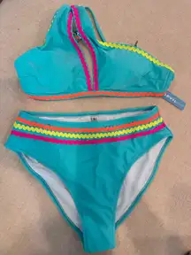 Popvil women’s one shoulder neon bikini S