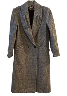 NYC New York Girl Herringbone Tweed Wool Blend Duster Coat Size 6