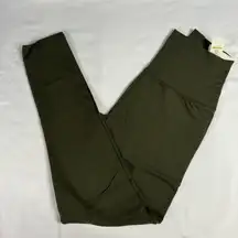 NWT OFFLINE Aerie Green sz S SHORT OG Cotton Legging Hi Rise Stretch Gym Lounge