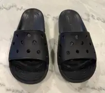 CROCS Black Perforated Slides