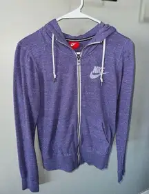 Nike light purple and white zip up hoodie with pockets woman’s size small