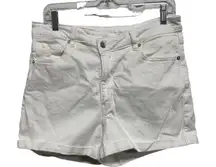 American Eagle Stretch Mom Shorts Crossover Button White Size 12 High Waist