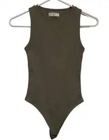 Aritzia Babaton Taupe Contour 90s Bodysuit High-Crewneck Bodysuit Size 2XS #7670