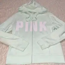 VS PINK Mint Green Zip Up Hoodie Size M