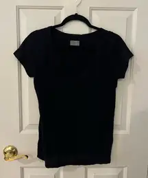 Classic Black V-Neck Women's Top