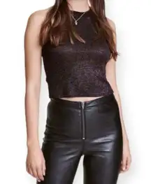 H&M Divided Metallic Glittery Cropped Tank Top