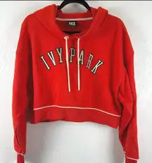IVY PARK Cropped Orange Hoodie Sweatshirt Womens Beyonce Graphic Logo