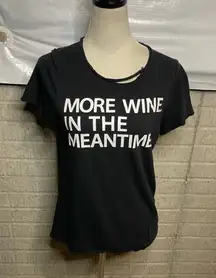 Chaser Black Distressed Graphic Print Short Sleeve‎ Crewneck TShirt Size Medium