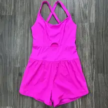 Serena Runsie Athletic Romper Pink Size Small 1 Piece Lined Performance Shorts